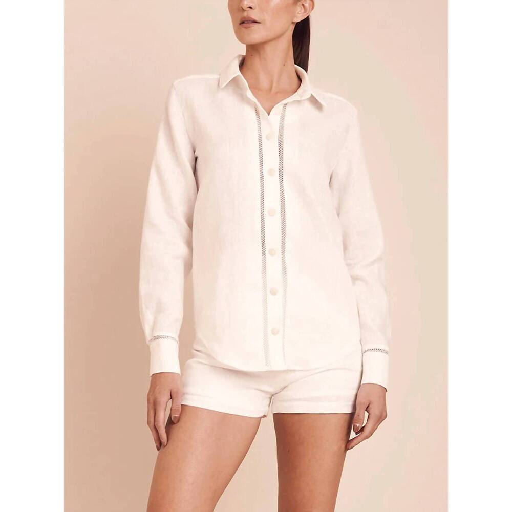 NEW AZULU mali button down shirt in ivory